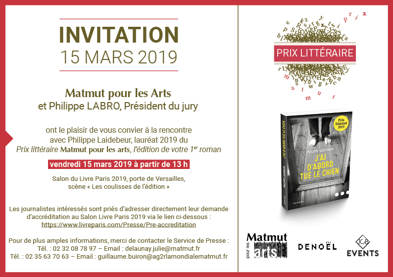 Invitation Presse - Prix Littéraire Matmut pour les arts, l'édition de votre premier roman